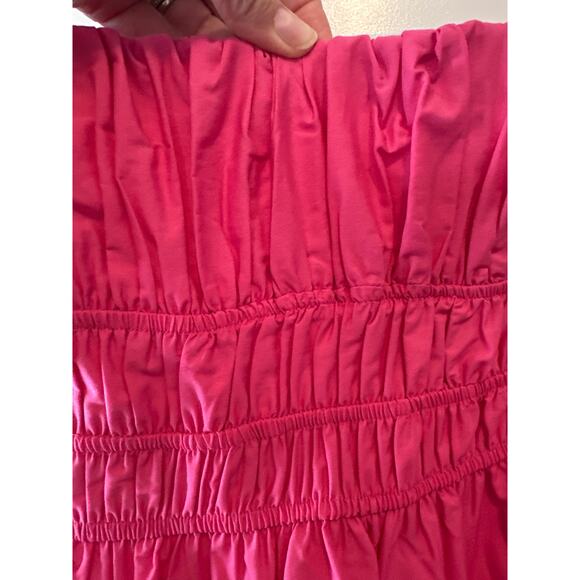 Anthropologie NWT The Somerset Strapless Maxi Dress Hot Pink Size Large - Picture 9 of 9
